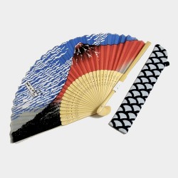 開運シルク扇子 赤富士